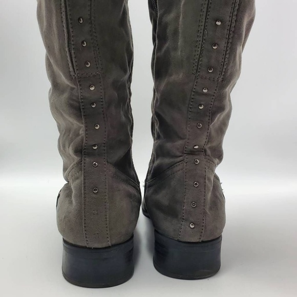 Lime Light Joaquin Faux Suede Studded Knee High Tall Gray Riding Boots Size 9 - Picture 5 of 12